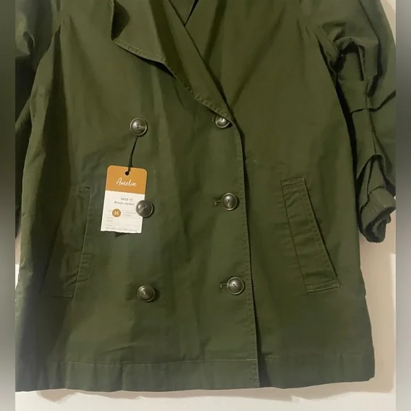 Cabi Army Green Expedition Jacket Small Double Breasted Spring Staple Cotton - Picture 2 of 8